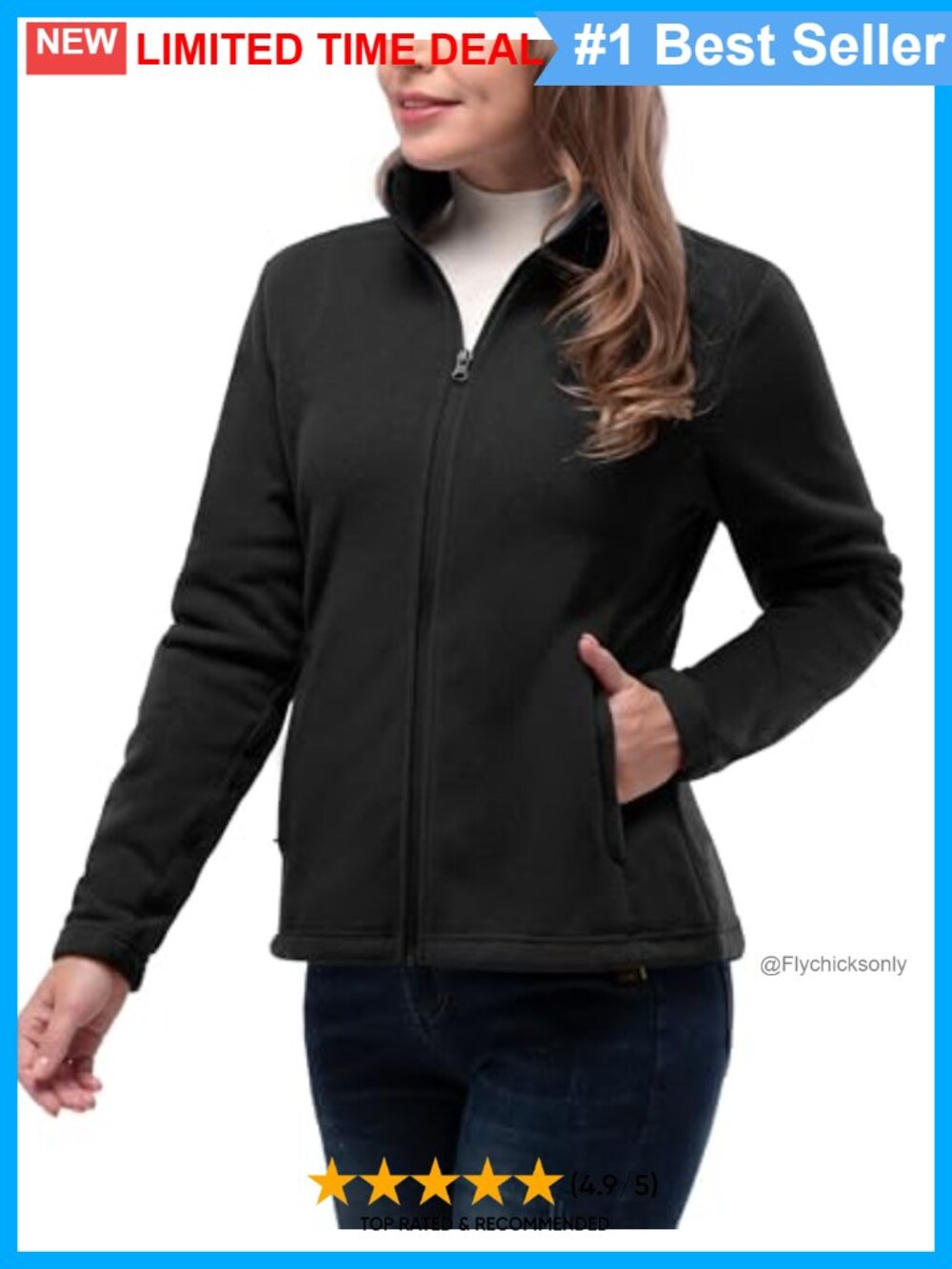 Polar Fleece Zip Up Jacket Lightweight Hiking Sweatshirt